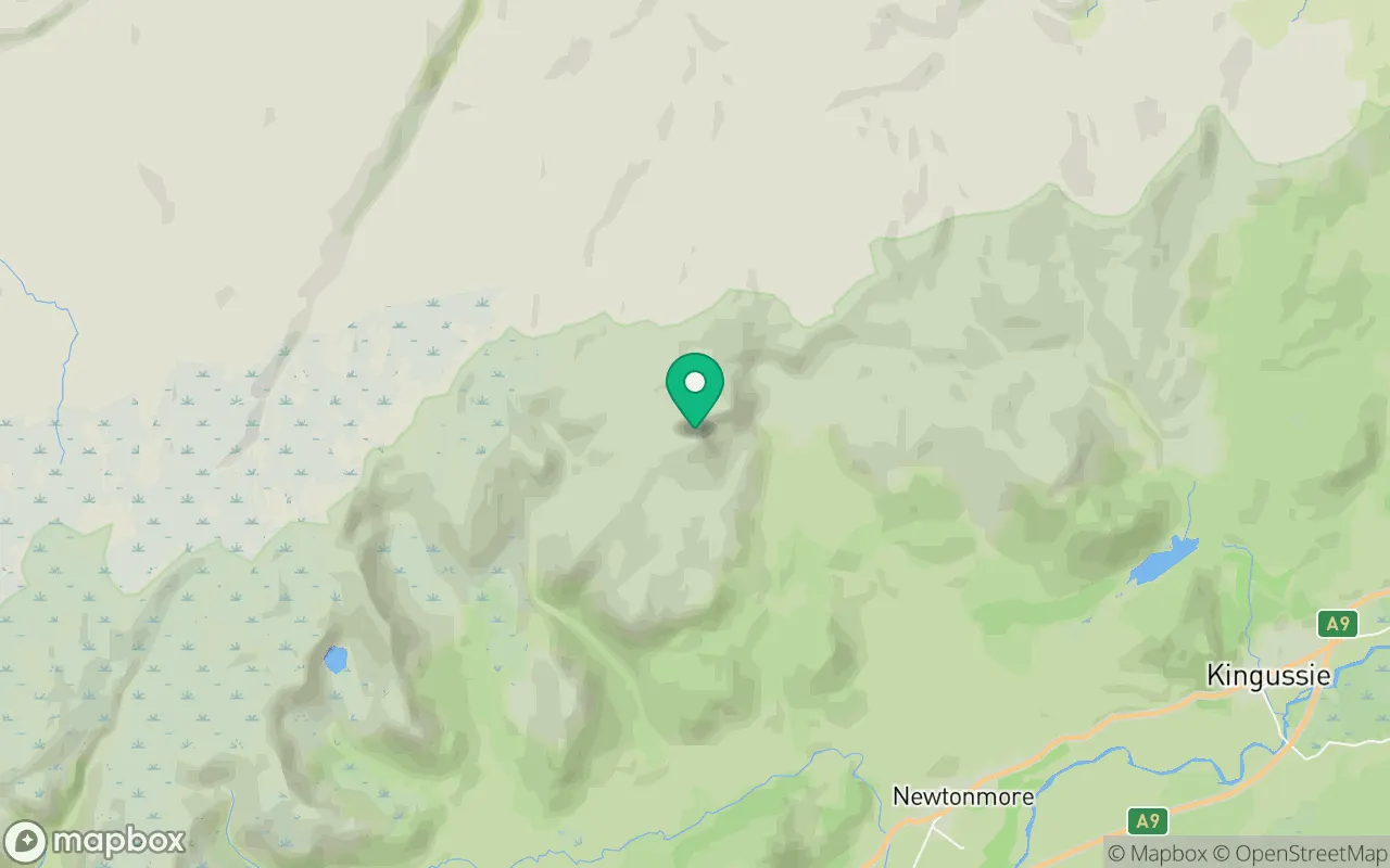 Map showing the location of A' Chailleach (Monadhliath) in Cairngorms, Scotland