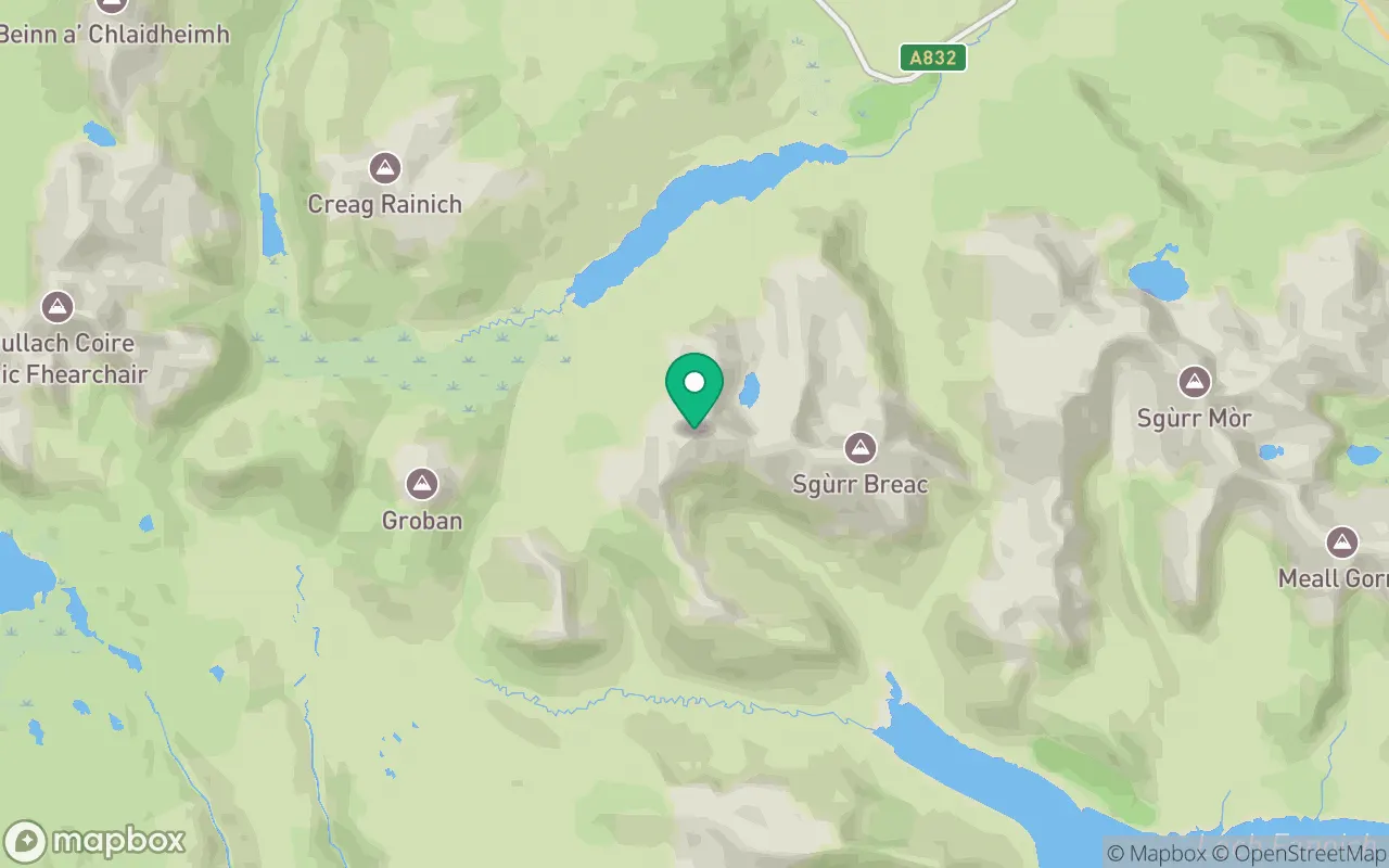 Map showing the location of A' Chailleach (Ullapool) in Ullapool, Scotland