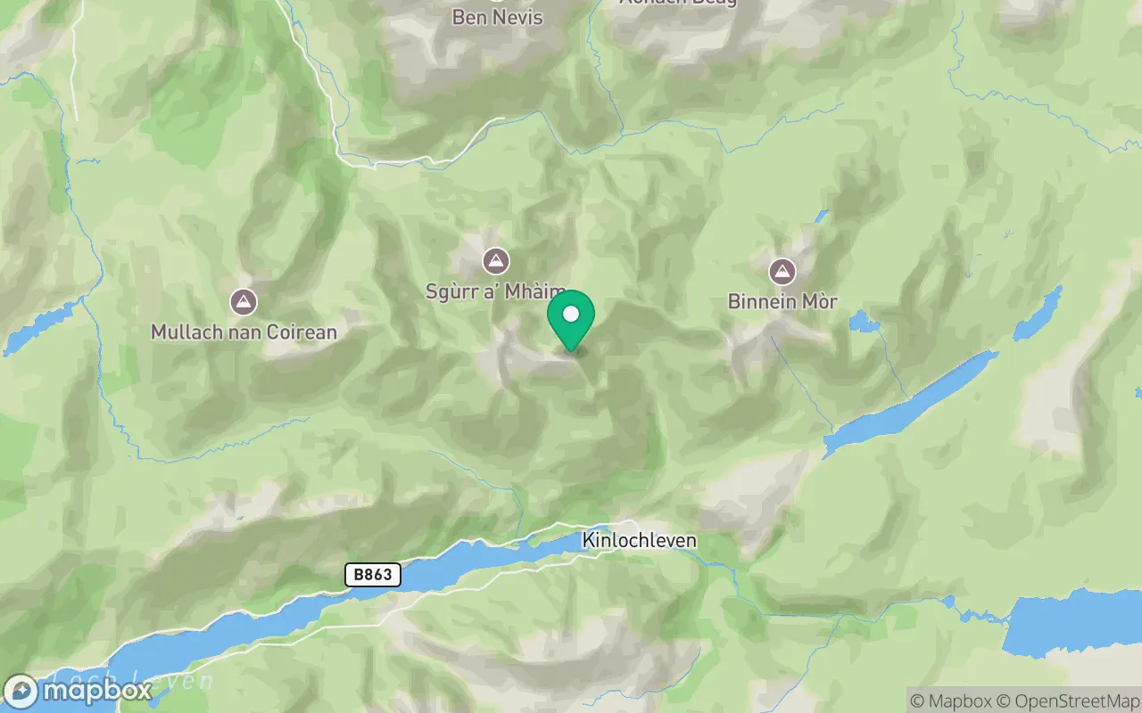 Map showing the location of Am Bodach in Fort William, Scotland