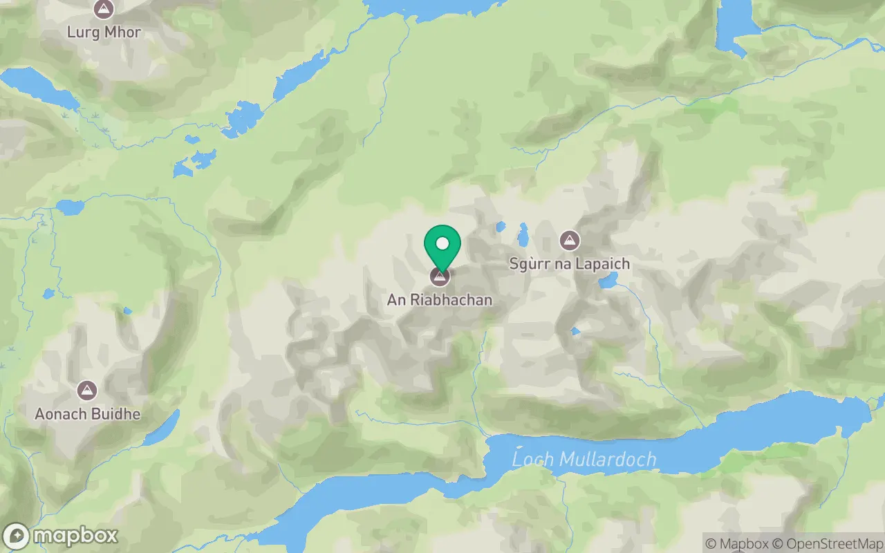 Map showing the location of An Riabhachan in Loch Ness, Scotland