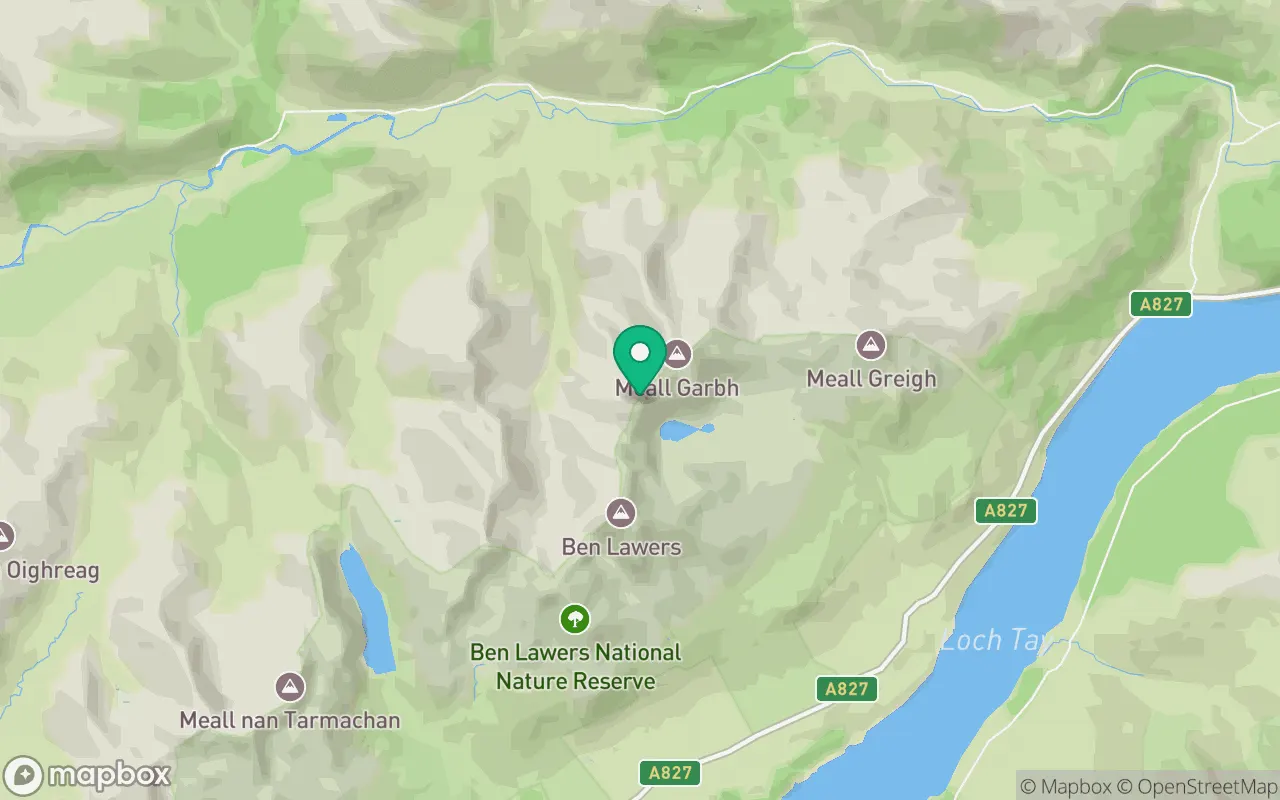 Map showing the location of An Stuc in Perthshire, Scotland