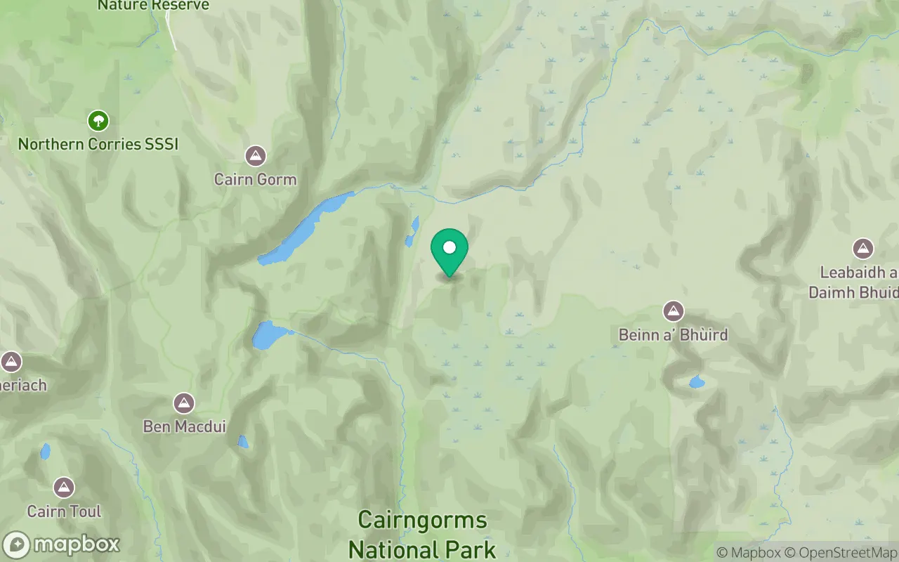 Map showing the location of Beinn a' Chaorainn (Cairngorms) in Cairngorms, Scotland