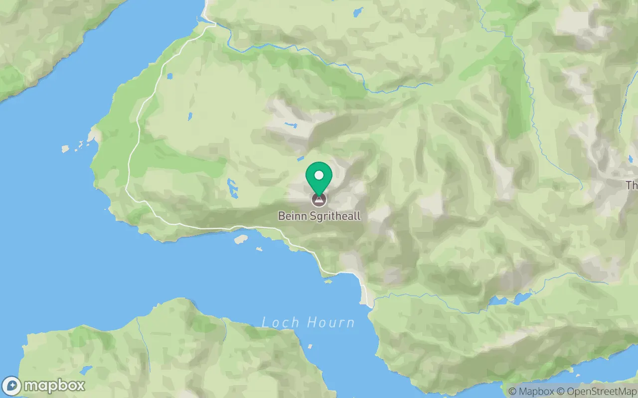 Map showing the location of Beinn Sgritheall in Kintail, Scotland