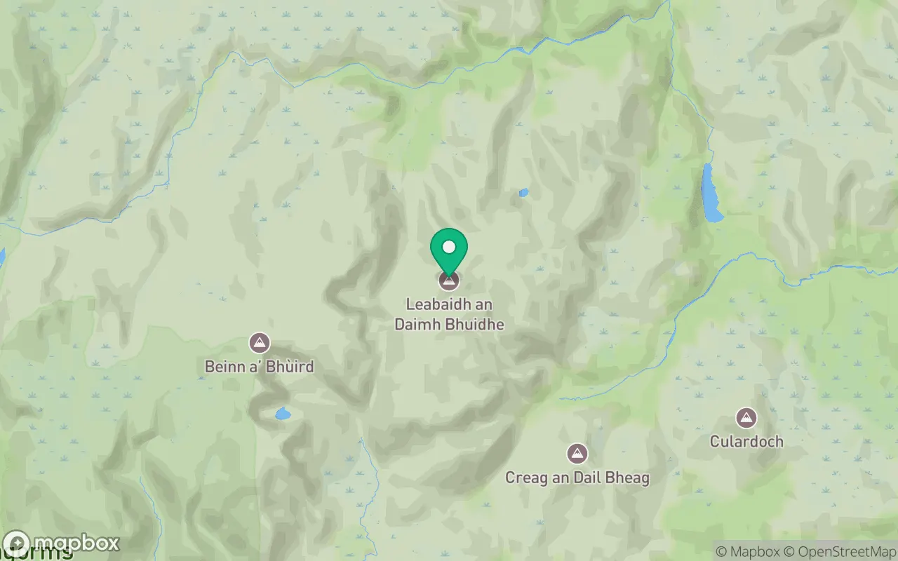 Map showing the location of Ben Avon in Cairngorms, Scotland