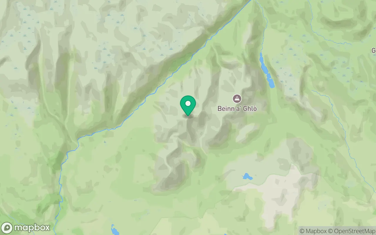 Map showing the location of Braigh Coire Chruinn-bhalgain in Perthshire, Scotland