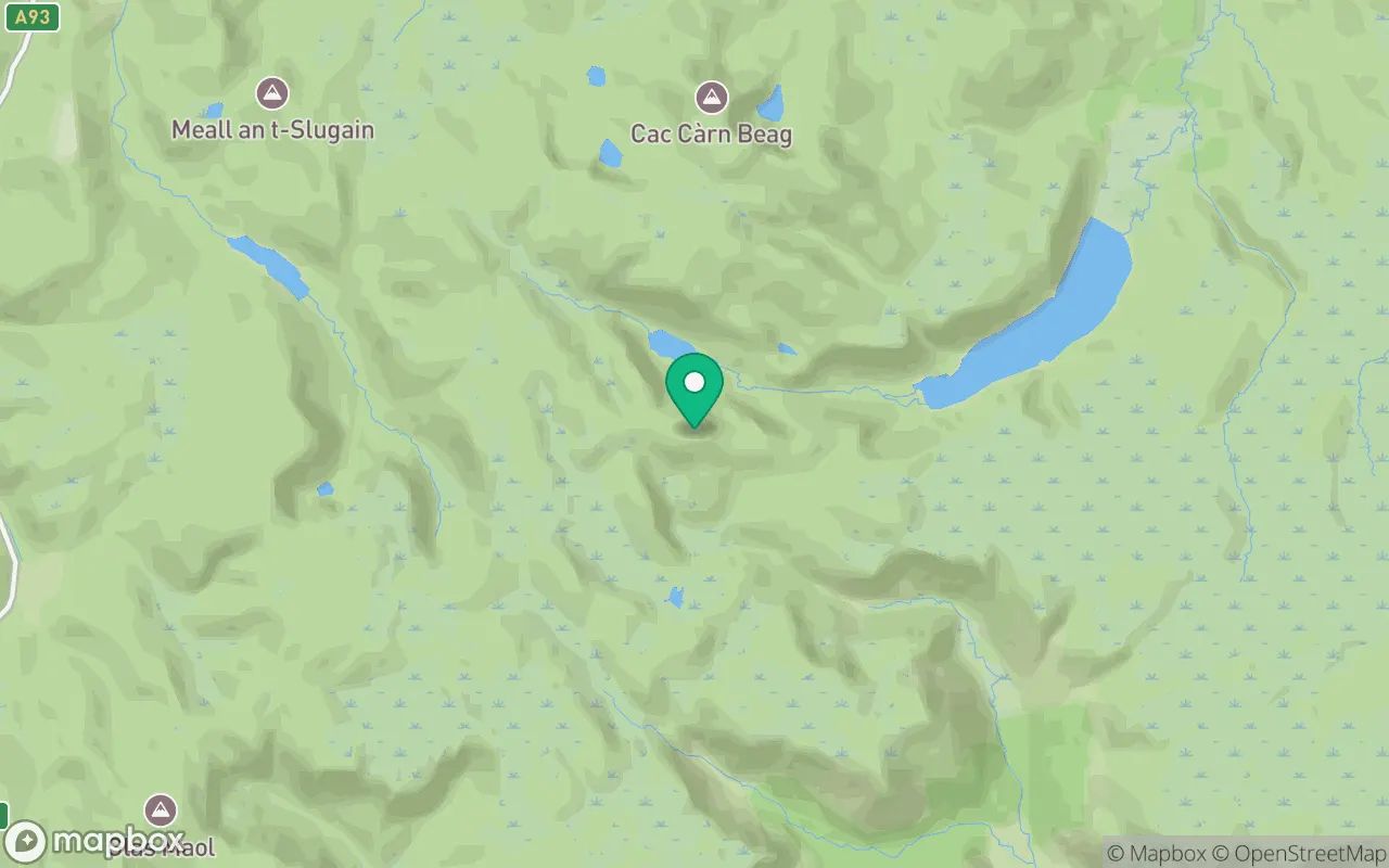 Map showing the location of Broad Cairn in Cairngorms, Scotland