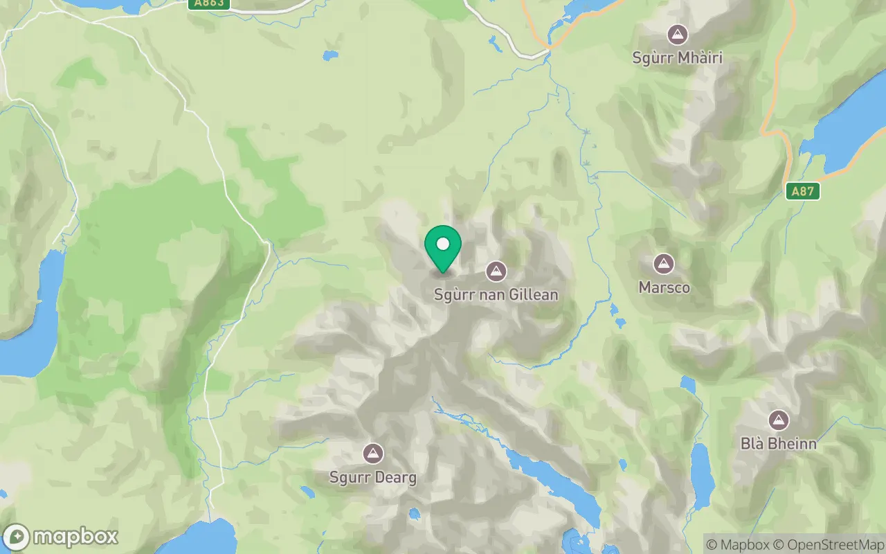 Map showing the location of Bruach na Frithe in Islands, Scotland