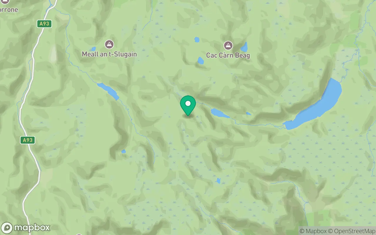 Map showing the location of Cairn Bannoch in Cairngorms, Scotland