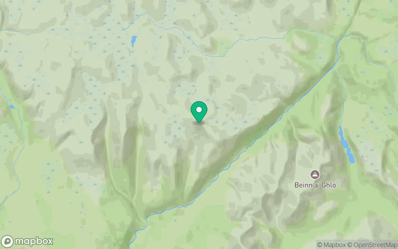 Map showing the location of Carn a' Chlamain in Perthshire, Scotland