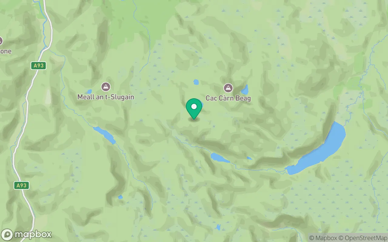 Map showing the location of Carn a' Choire Bhoidheach in Cairngorms, Scotland