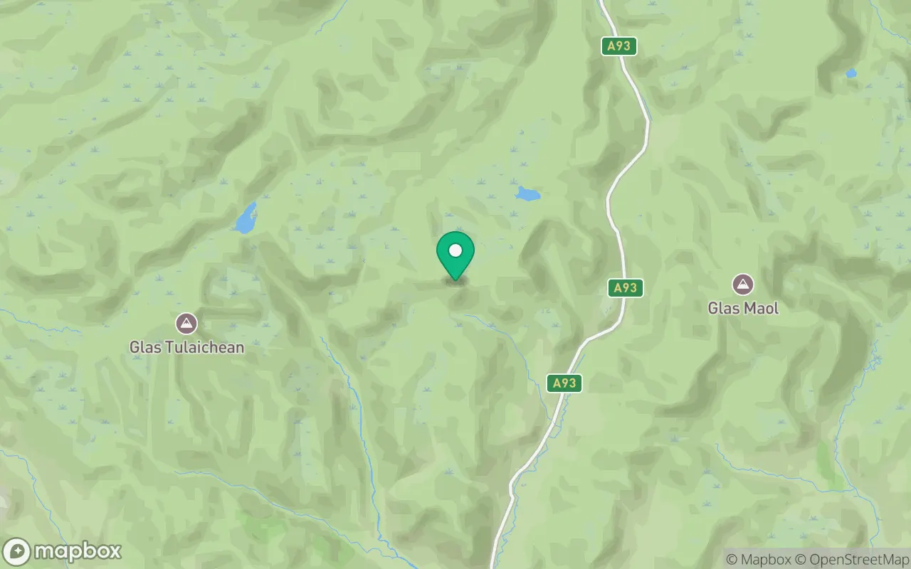 Map showing the location of Carn a' Gheoidh in Cairngorms, Scotland