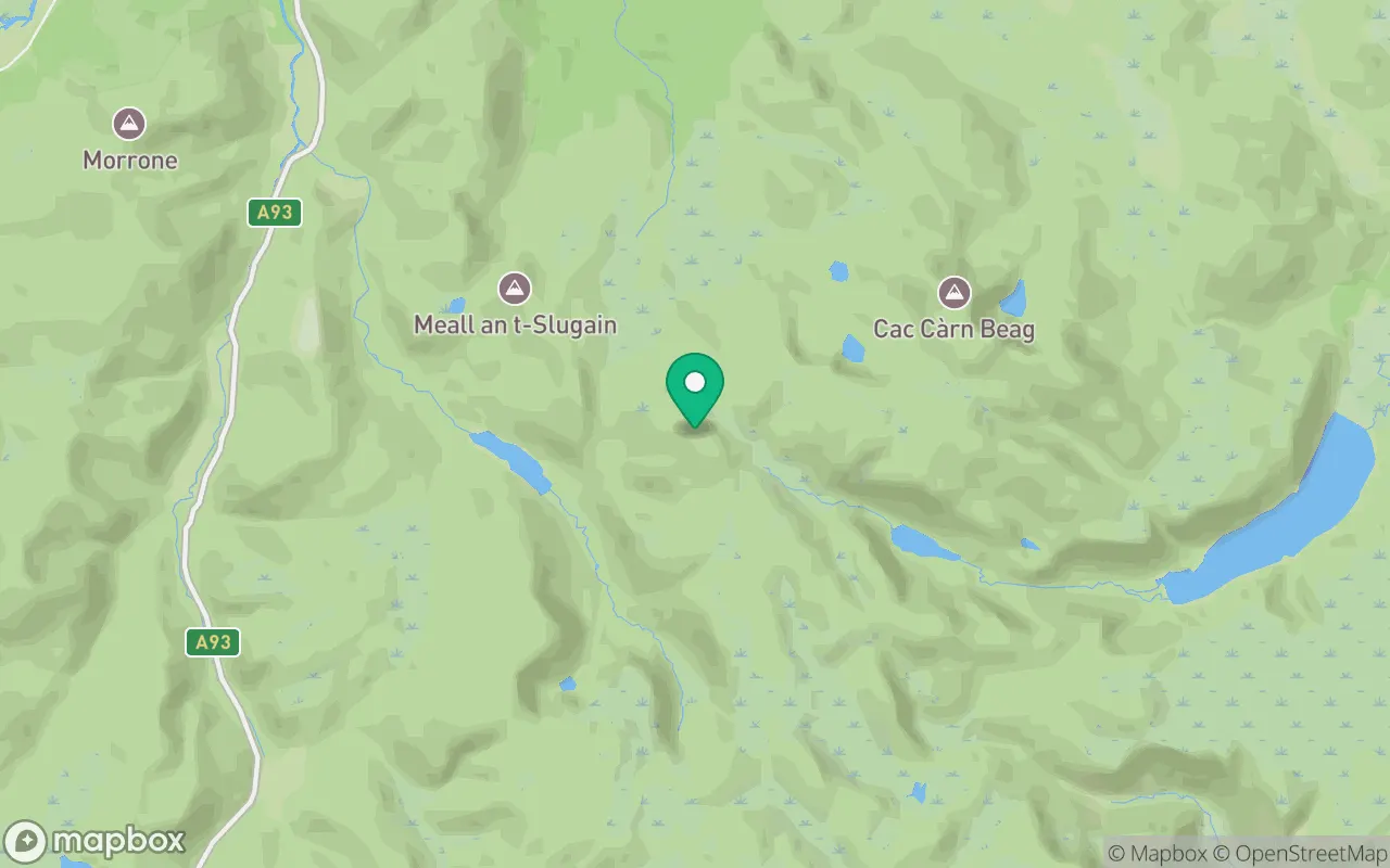 Map showing the location of Carn an t-Sagairt Mor in Cairngorms, Scotland