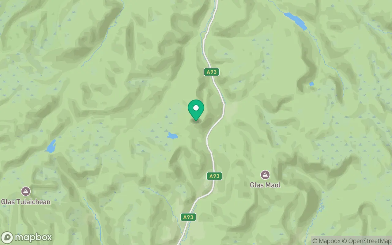 Map showing the location of Carn Aosda in Cairngorms, Scotland