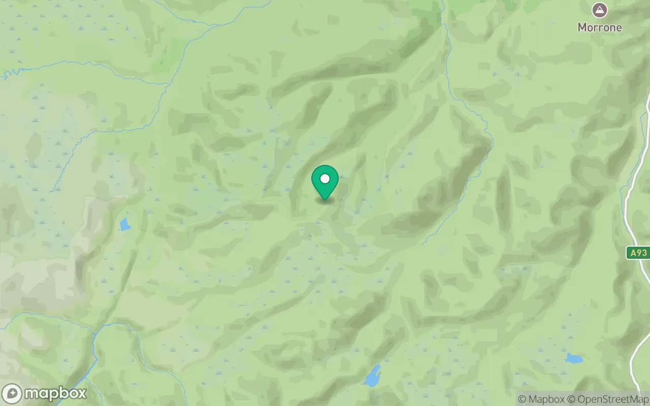 Map showing the location of Carn Bhac in Cairngorms, Scotland