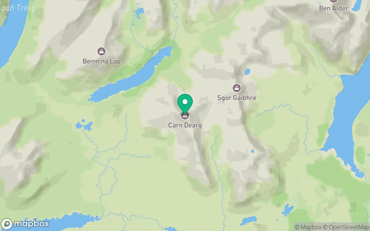 Map showing the location of Carn Dearg (Corrour) in Fort William, Scotland