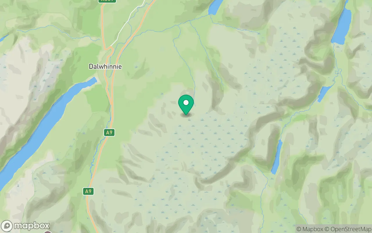 Map showing the location of Carn na Caim in Cairngorms, Scotland