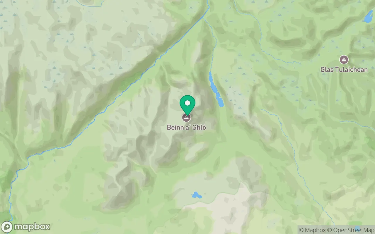 Map showing the location of Carn nan Gabhar in Perthshire, Scotland