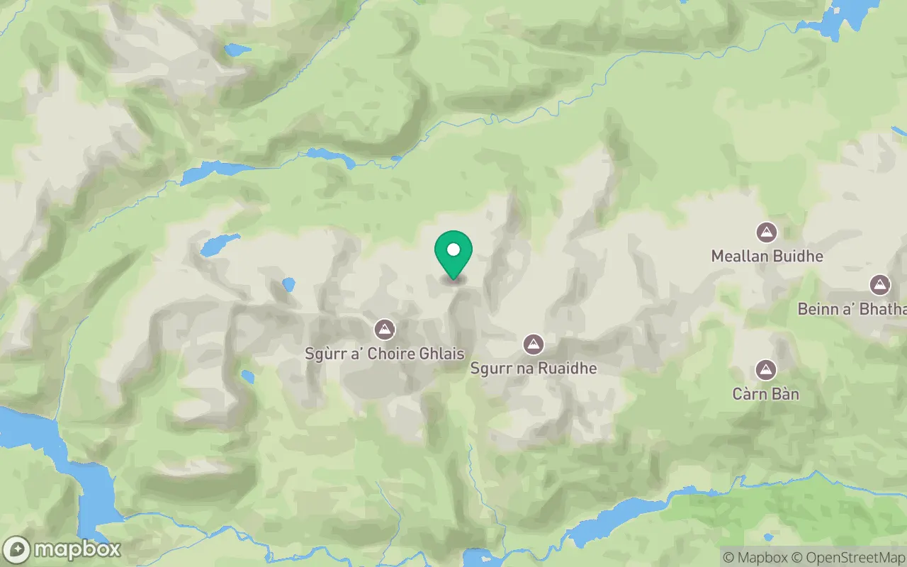 Map showing the location of Carn nan Gobhar (Strathfarrar) in Loch Ness, Scotland