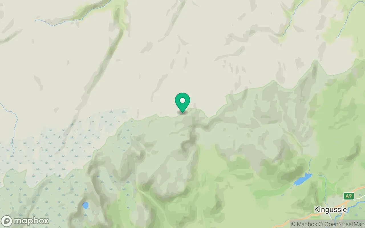 Map showing the location of Carn Sgulain in Cairngorms, Scotland