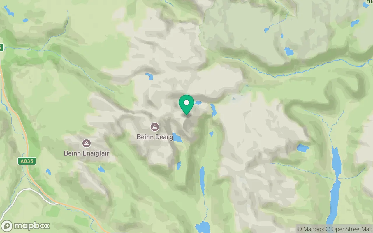 Map showing the location of Cona' Mheall in Ullapool, Scotland