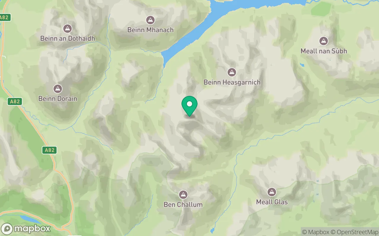 Map showing the location of Creag Mhor (Glen Lochay) in Perthshire, Scotland