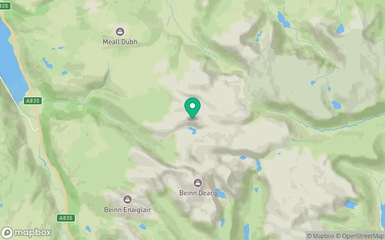 Map showing the location of Eididh nan Clach Geala in Ullapool, Scotland