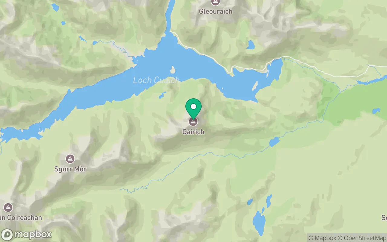 Map showing the location of Gairich in Fort William, Scotland