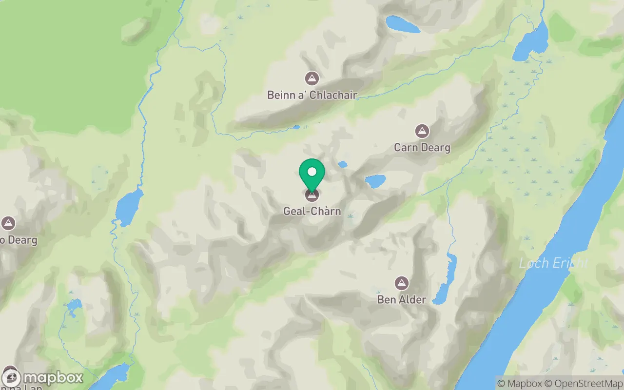 Map showing the location of Geal-charn (Alder) in Cairngorms, Scotland