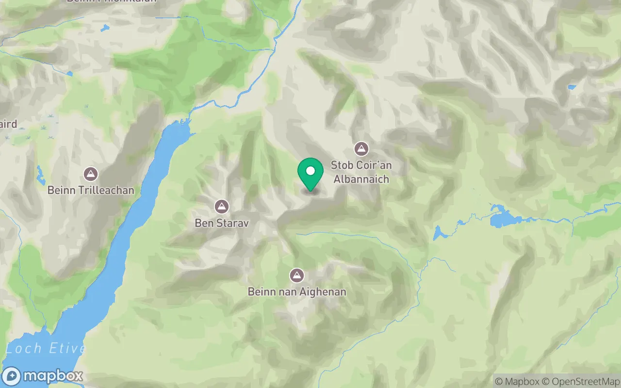 Map showing the location of Glas Bheinn Mhor in Fort William, Scotland