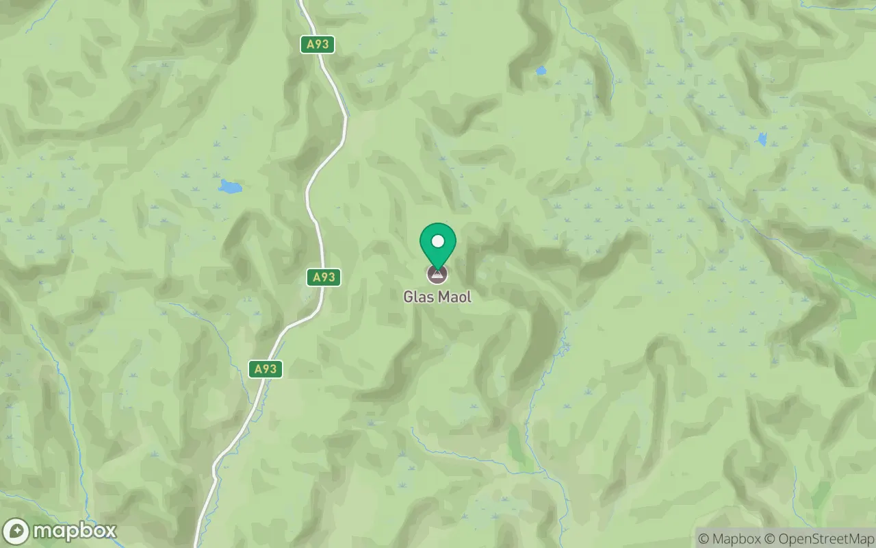 Map showing the location of Glas Maol in Cairngorms, Scotland