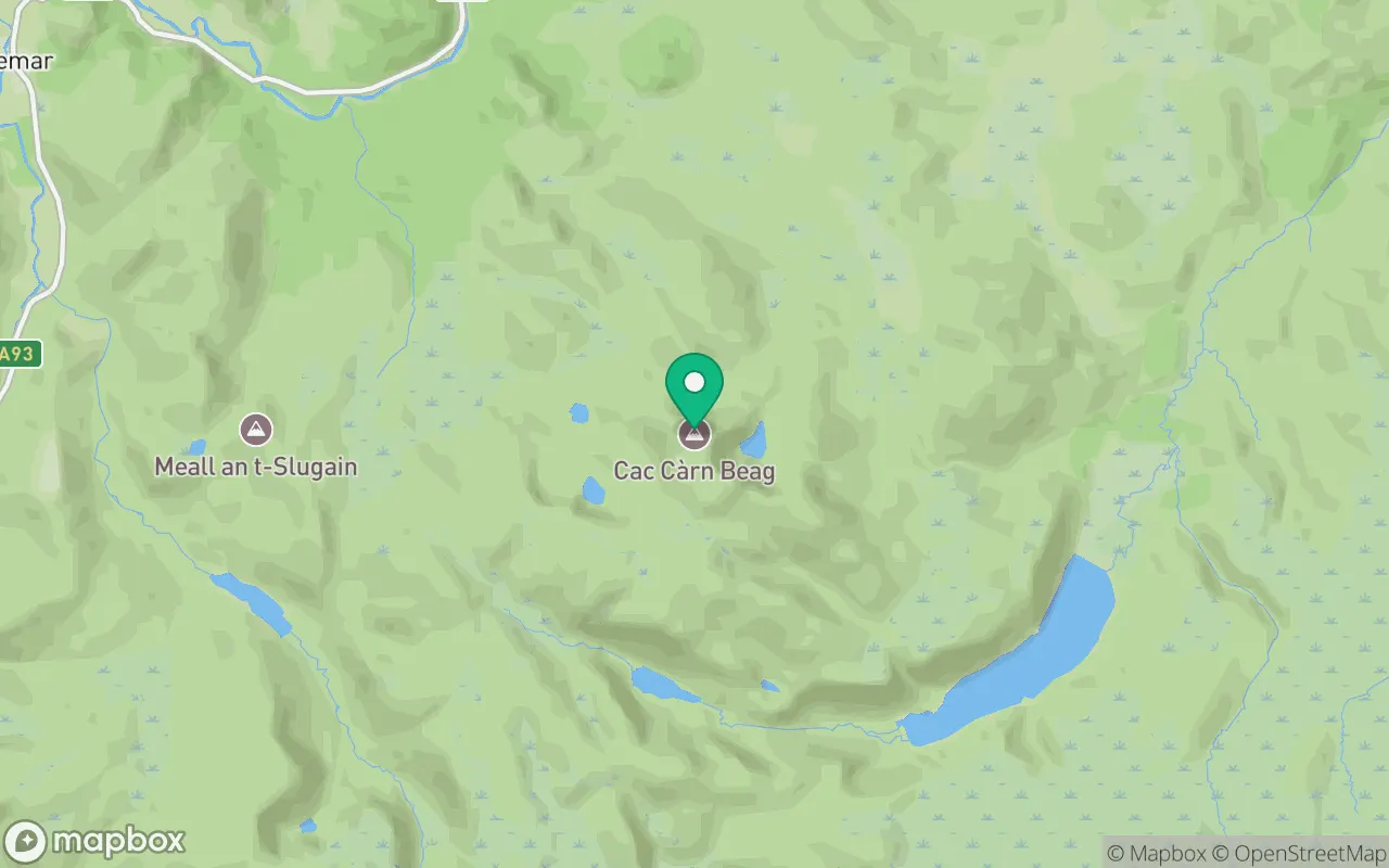 Map showing the location of Lochnagar in Cairngorms, Scotland