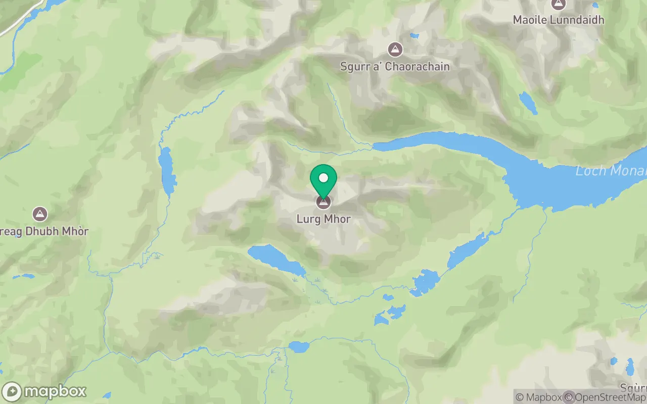 Map showing the location of Lurg Mhor in Torridon, Scotland