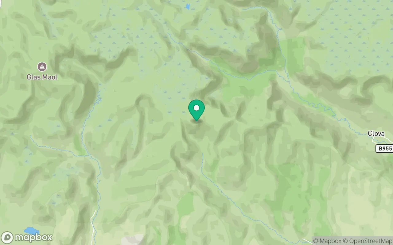 Map showing the location of Mayar in Angus, Scotland