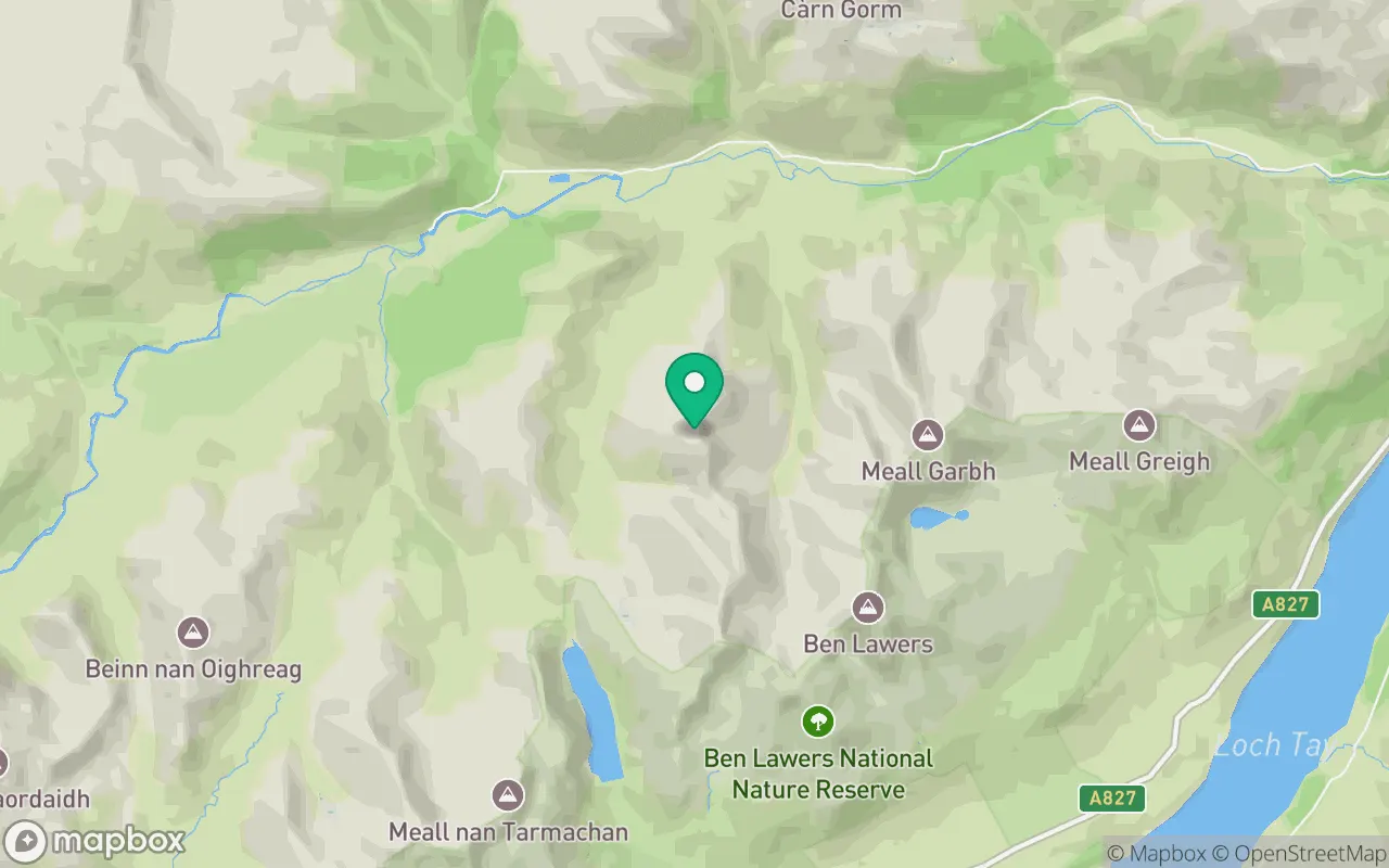 Map showing the location of Meall a' Choire Leith in Perthshire, Scotland