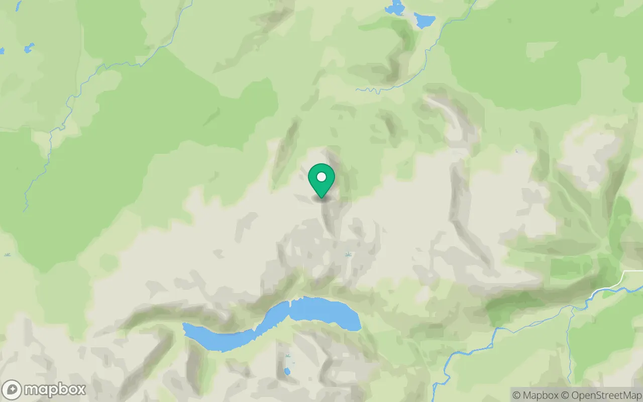 Map showing the location of Meall Buidhe (Glen Lyon) in Perthshire, Scotland