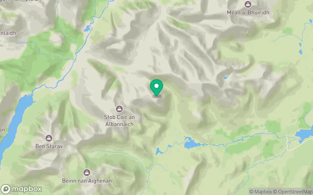 Map showing the location of Meall nan Eun in Fort William, Scotland
