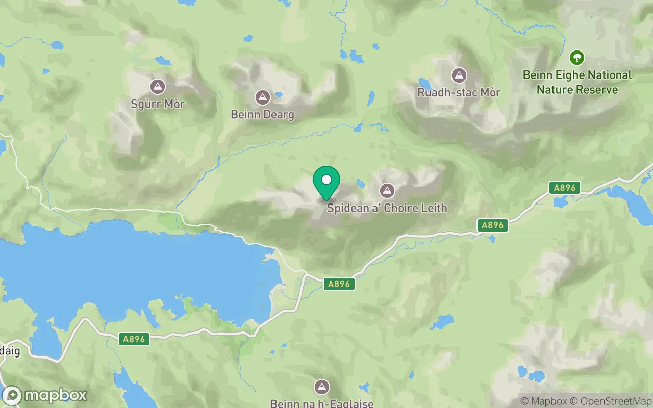 Map showing the location of Mullach an Rathain in Torridon, Scotland
