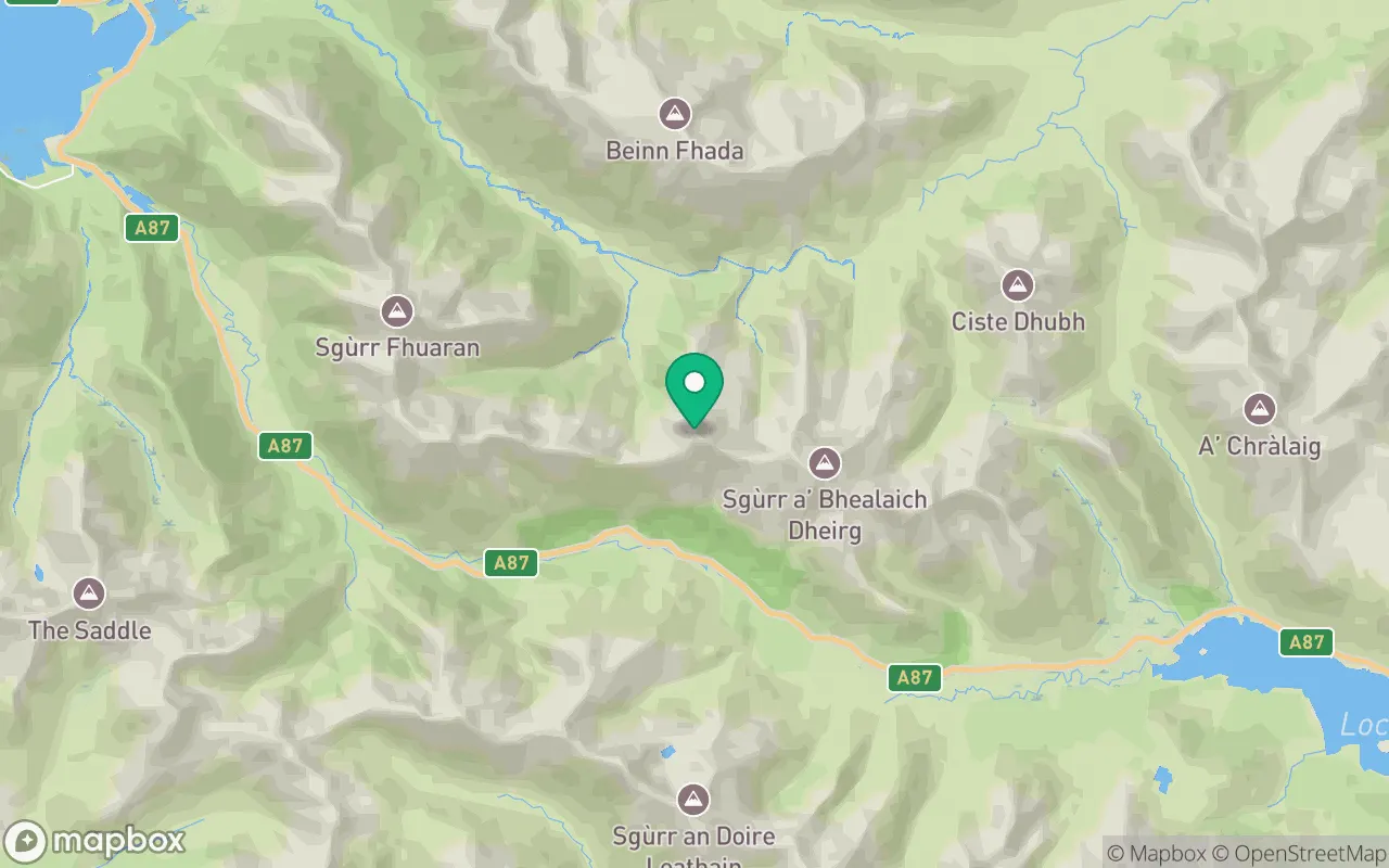 Map showing the location of Saileag in Kintail, Scotland
