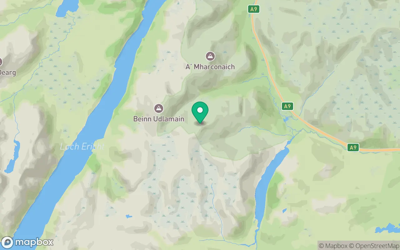 Map showing the location of Sgairneach Mhor in Cairngorms, Scotland