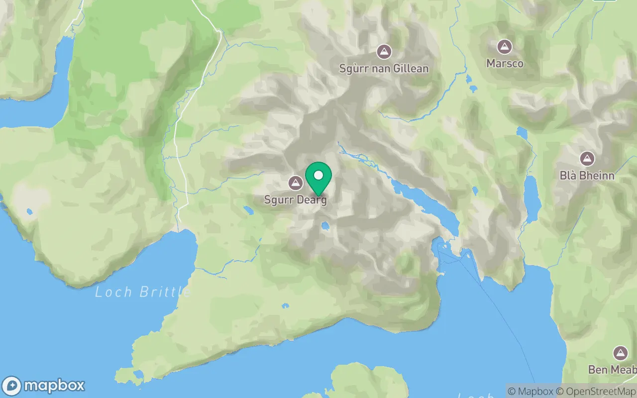 Map showing the location of Sgurr Mhic Choinnich in Islands, Scotland