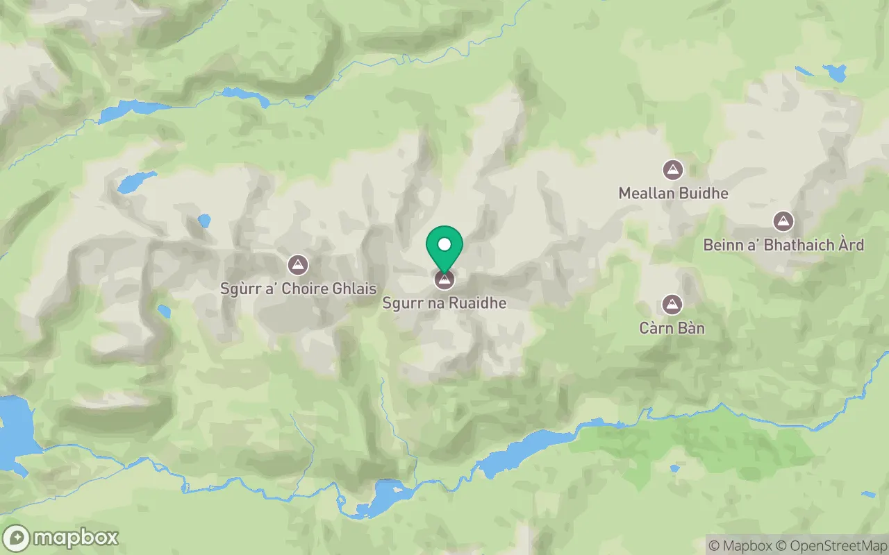 Map showing the location of Sgurr na Ruaidhe in Loch Ness, Scotland