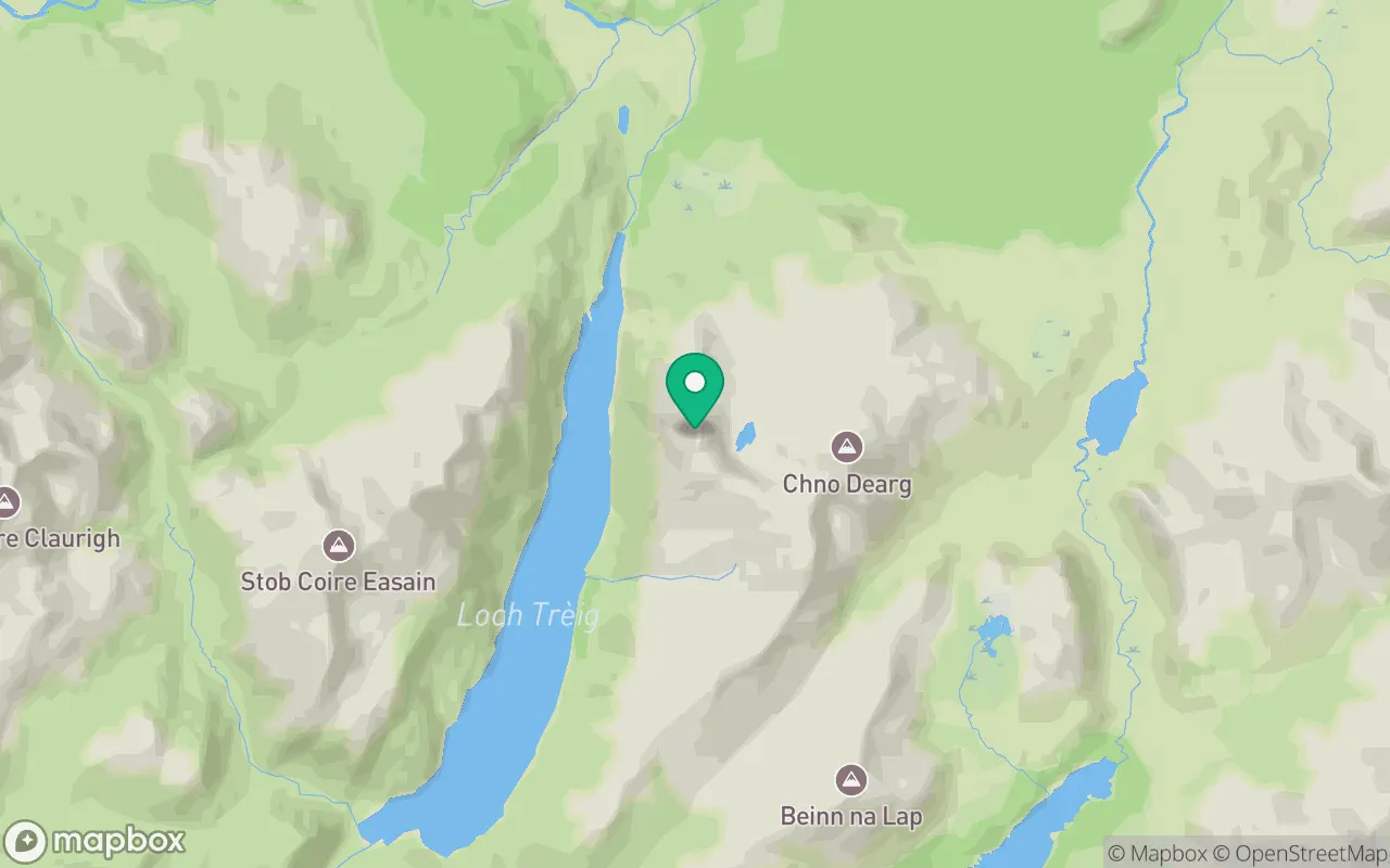 Map showing the location of Stob Coire Sgriodain in Fort William, Scotland