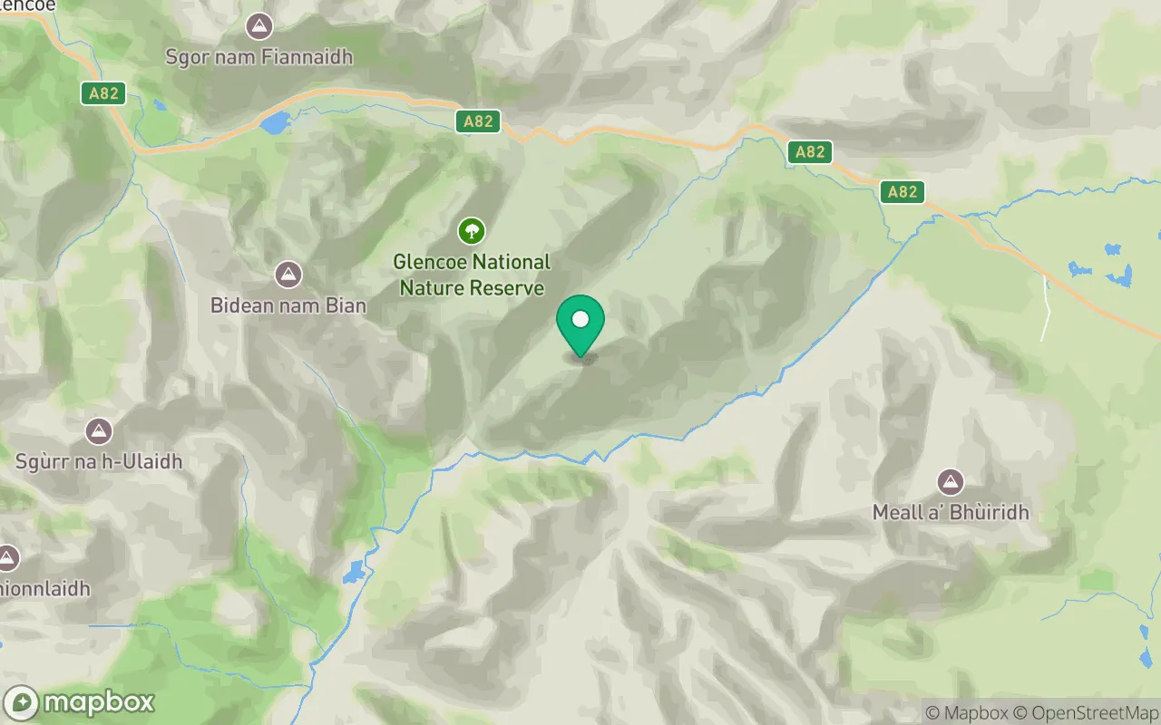 Map showing the location of Stob na Broige in Fort William, Scotland